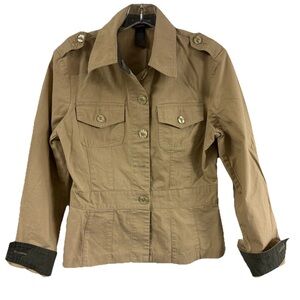 Vintage Bisou Bisou Michele Bohbot Tan Safari Jacket Size 12